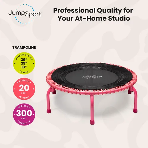 Miniatura 3 de JumpSport 350 PRO 39 Inch Fitness Trampoline Indoor Rebounder Cardio Workout Equipment 300 lb Capacity