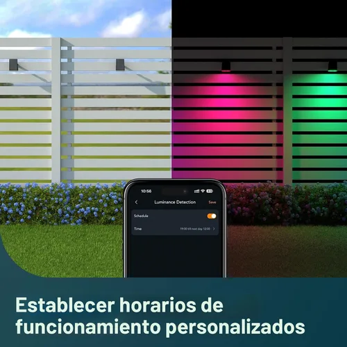 Miniatura 7 de Linkind Focos solares inteligentes para exteriores SL5C, luces solares para exteriores, luz blanca fría/cálida y cambio de color, APP/control de voz