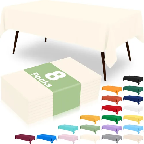 Miniatura 17 de misaya 6 paquetes de manteles de plástico desechables, 54 x 72 pulgadas mantel rectangular impermeable, cubiertas de mesa decorativas a prueba