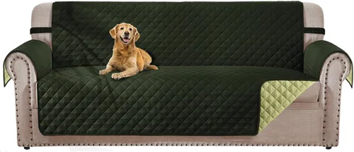 Miniatura 14 de HOMERILLA Funda de sofá reversible de 2 cojines para perros, resistente al agua, lavable, protector de muebles para mascotas, con correas elásticas