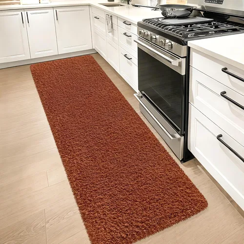 Miniatura 32 de Alfombras suaves para dormitorio, alfombra de pasillo de 2 x 6 pies, alfombra de felpa lanuda antideslizante para mesita de noche, sofá, sala