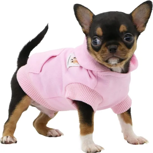 Miniatura 21 de LOPHIPETS Sudadera ligera de algodón para perros pequeños – Sudadera con capucha para chihuahuas, cachorros y razas en miniatura - Azul/XS