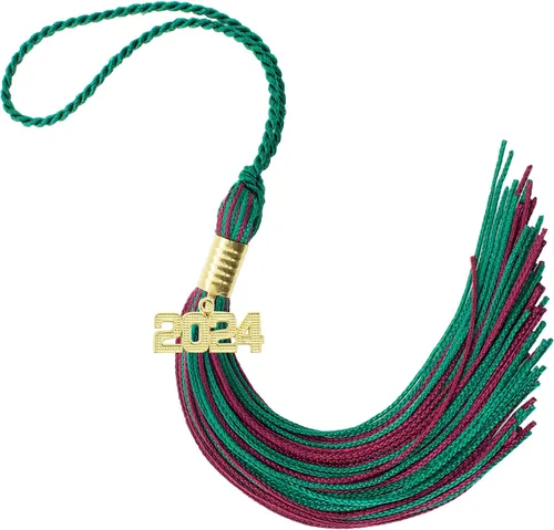 Miniatura 78 de Borla de graduación Aqua 2022, todos los colores escolares disponibles, fabricada en Estados Unidos