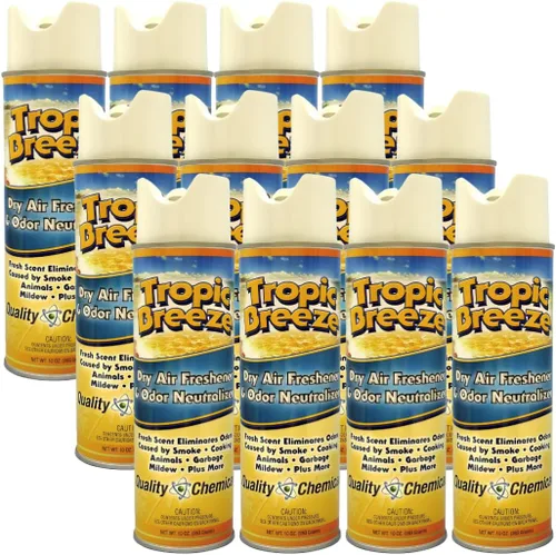 Quality Chemical Tropic Breeze - El ambientador seco y eliminador de olores más potente, el mejor desodorante de habitación y aerosol de aire para