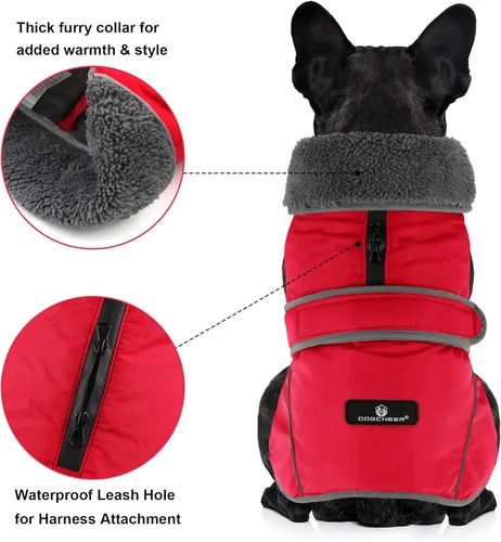 Miniatura 3 de Dogcheer Abrigo para Perro, Chaqueta Impermeable para Perro Abrigo de Invierno Reflectante para Mascotas con Gancho y Velcro Ajustable, Chaqueta