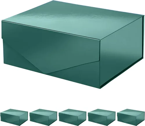 Miniatura 35 de PACKHOME Caja de regalo de 9 x 6.5 x 3.8 pulgadas, caja plegable rectangular con tapa magnética para embalaje de regalo (rosa mate, textura de grano)