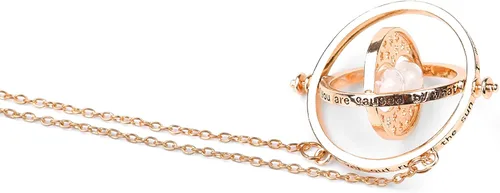 Miniatura 2 de Beita Hermiones - Collar de aleación con colgante de reloj de arena giratorio para mujer y niña color dorado Zinc No es una piedra preciosa