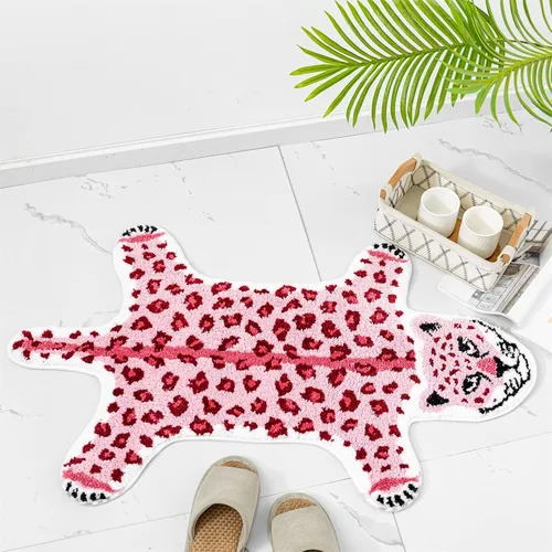 Miniatura 9 de ZSCYD-yingda1992 Alfombra de baño con forma de vaca lechera, animales en forma de caja de leche, antideslizante, bonita alfombra de baño