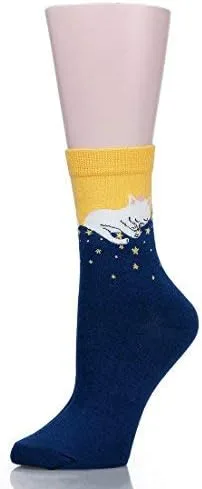Miniatura 4 de Leotruny - Calcetines coloridos con estampado bonito de gatos y caja de regalo para mujer