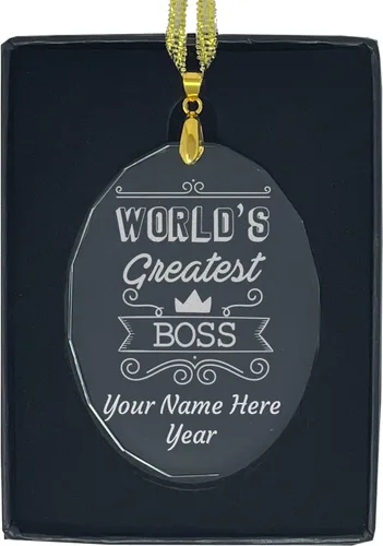 Miniatura 9 de LaserGram Adorno de Navidad, el jefe más grande del mundo, grabado personalizado incluido (forma rectangular)