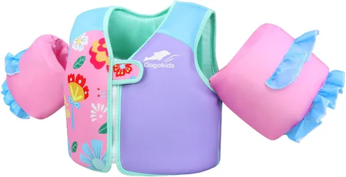 Miniatura 15 de Gogokids Chaleco de natación para bebé, flotadores para niños de 33-66 libras, chaqueta de natación para niños con alas de agua para niños de 2 3 4