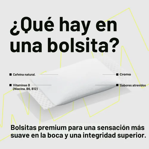 Miniatura 2 de Bolsas de energía Wip 100 mg de cafeína natural Vitaminas y minerales Sabor a cereza ácida 15 bolsas por lata 1 lata