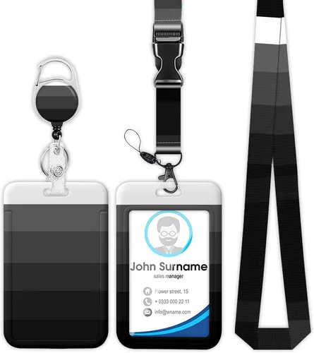 Miniatura 14 de Portatarjetas de concientización sobre autismo con cordón, cordones para insignias de identificación para mujeres, lindo carrete retráctil