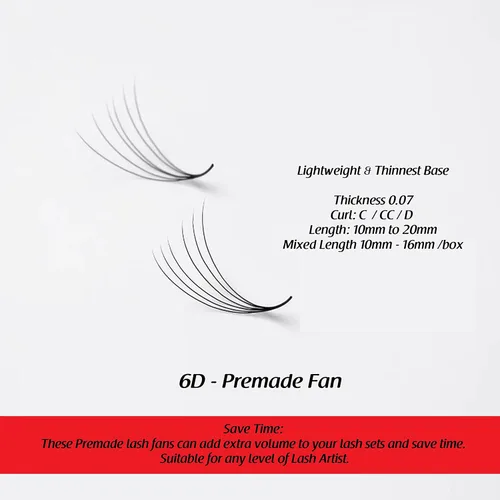 Miniatura 3 de THE LASH SUPPLY 1000fans 3D 4D 5D 6D 7D 8D 10D 12D 14D pestañas de abanico prefabricadas, rizo C/CD, longitud de 0.315 a 0.787 pulgadas