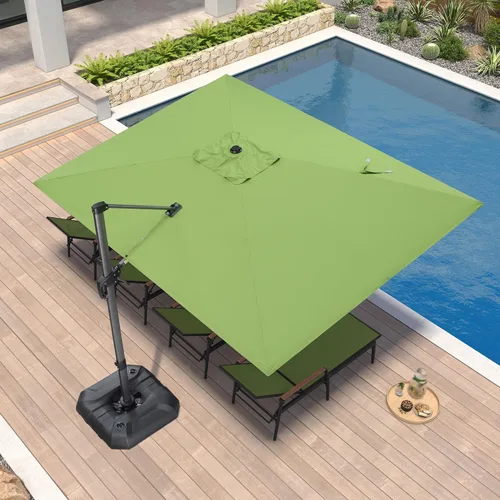 Miniatura 113 de PURPLE LEAF Sombrilla de Patio de 8 Pies para Exteriores Sombrilla Cantilever Cuadrada de Aluminio Sombrilla Offset con Rotación de 360 Grados