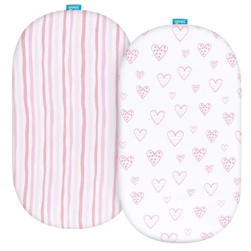 Miniatura 8 de Sábanas ajustadas de moisés compatibles con el moisés Fisher-Price Soothing Motions/Luminate y el moisés portátil Chicco LullaGo Anywhere, paquete