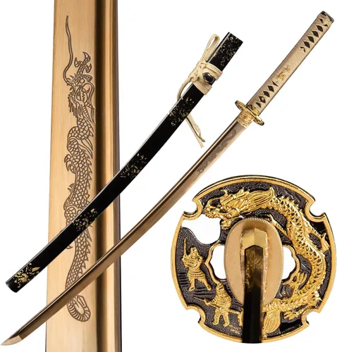 Miniatura 11 de Espada katana japonesa hecha a mano, auténtica, forjada a mano, espadas samurai de acero de alto carbono 1060 para artes marciales, colección y Azul