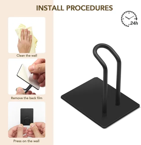 Miniatura 3 de Ganchos adhesivos, gancho de toalla de acero inoxidable, colgador adhesivo para cocina y puerta, ganchos de pared de baño para colgar toallas