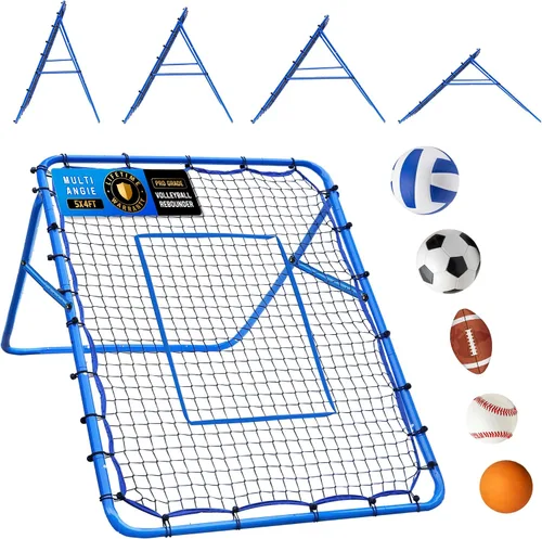 Miniatura 11 de Red de rebote de voleibol y béisbol, red de rebote de sóftbol, red de rebote de lacrosse de ajustes rápidos, equipo de práctica de rebote rápido