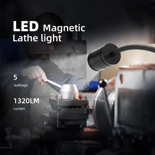 Miniatura 2 de Luz de trabajo magnética LED de 15.748 in Lámpara de cuello de cisne flexible 500 lúmenes 120 voltios para máquina de coser, torno de fresado