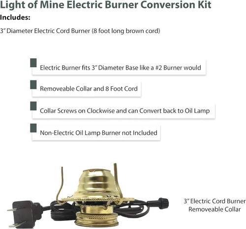Miniatura 2 de Light of Mine - Piezas de lámpara de aceite (kit de conversión de cable marrón eléctrico - 1 unidad)