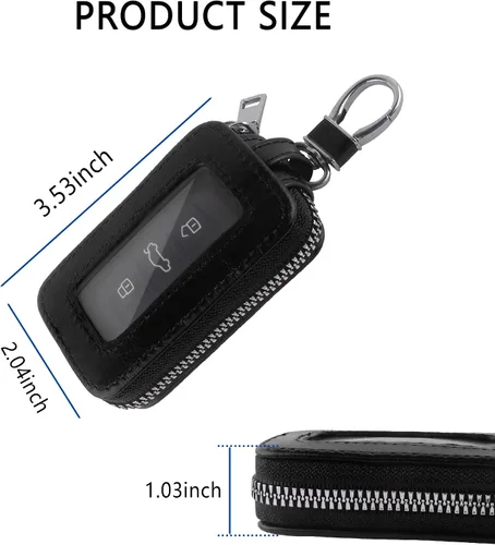 Miniatura 2 de Turcee Funda universal para llavero de automóvil, funda universal para llavero y mosquetón, soporte de cuero para llavero inteligente para automóvil