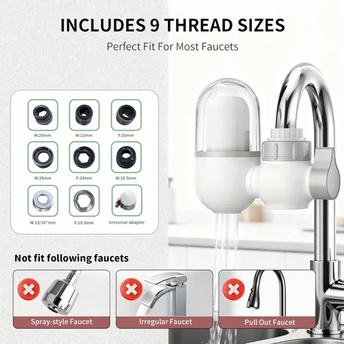 Miniatura 2 de Fregaderos-Montado grifo filtro eficientewaterpurificationsystemeffectivelyremovesunpleasantchlorineodorand impurezas, apto para cocina de 15/16