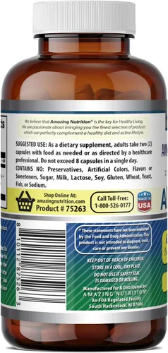 Miniatura 4 de Amazing Formulas Alpha GPC Suplemento 600 mg por porción 120 cápsulas Sin OMG Sin gluten Fabricado en Estados Unidos