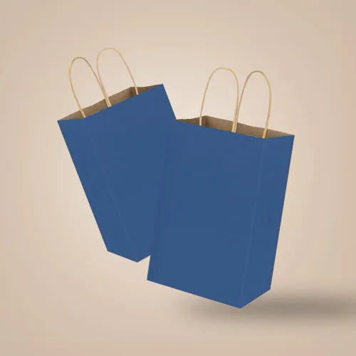 Miniatura 6 de bagmad Paquete de 50 Bolsas de Papel de Regalo Pequeñas Azules de 5.25 x 3.25 x 8 pulgadas con Asas a Granel, Bolsas Kraft, Bolsas de Manualidades