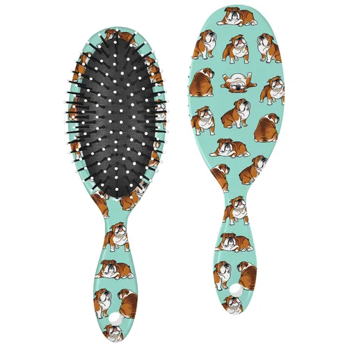 Miniatura 9 de WIRESTER Cepillo desenredante para todo tipo de cabello, cepillo de pelo para niñas y mujeres, adecuado para cabello húmedo y seco, brillo dorado