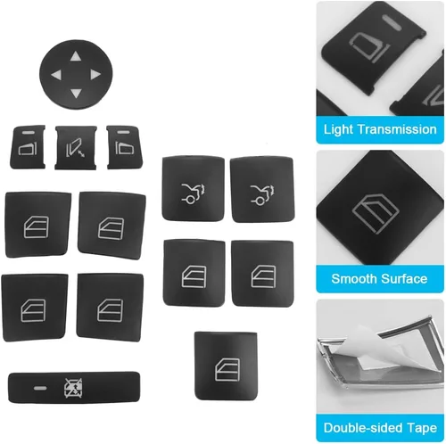 Miniatura 4 de Pegatina de Cubierta de Botón de Interruptor de Ventana Compatible con Mercedes Benz A B C E G GLA CLA GLK GL ML GLE Class, Cubierta de Botón