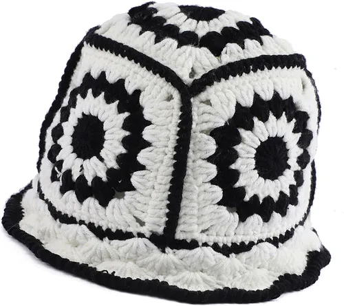 Miniatura 14 de XYIYI Sombrero de Cubo de Ganchillo Tejido para Mujer Hecho a Mano Plegable Sombrero de Playa Lindo Sombrero de Pesca Tejido a Mano
