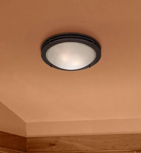 Miniatura 7 de Possini Euro Design Lámpara de techo moderna de montaje empotrado de 16 pulgadas de ancho, pantalla de cuenco de vidrio blanco con 2 luces de bronce