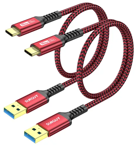 Miniatura 15 de SUNGUY Cable USB C para Android Auto de 10 Gbps, 1.5 pies 3A USB 3.1 Gen 2, carga rápida y transferencia de datos, cable USB C CarPlay, compatible