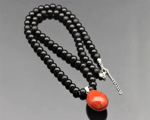 Miniatura 177 de Colgante de turmalina cruda natural, Collar de cuentas de ónix negro genuino, Collar de piedra negra, Collar de piedras preciosas, Cuentas de 0.315