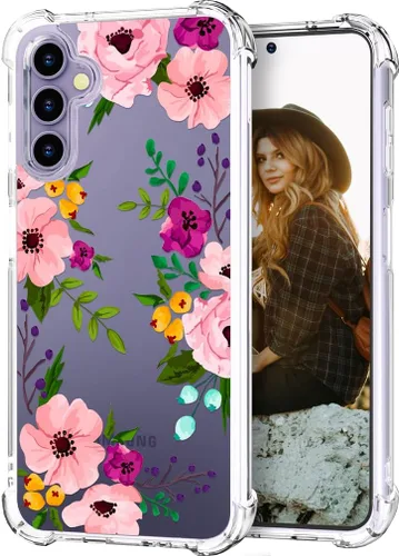 Miniatura 35 de Hungo Funda compatible con Samsung Galaxy S25 Plus/S24 Plus, diseño transparente, diseño femenino de piel femenina S24+ S25+ de astronauta