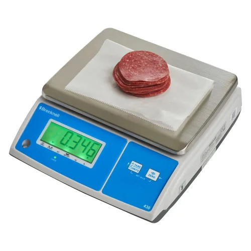 Miniatura 9 de Brecknell Modelo 430 - Báscula digital para control de porciones, blanco/plateado/azul, capacidad de 30 libras (430-30)