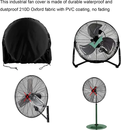 Miniatura 4 de Cubierta de ventilador de piso industrial, cubierta de ventilador impermeable y a prueba de polvo, apta para la mayoría de ventiladores de piso