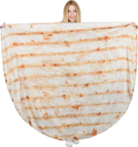 Miniatura 8 de Catalonia Pepperoni Pizza Blanket, Realistic Food Blanket, Funny Gifts for Teenage Boys and Girls, 59 inch, Single Layer