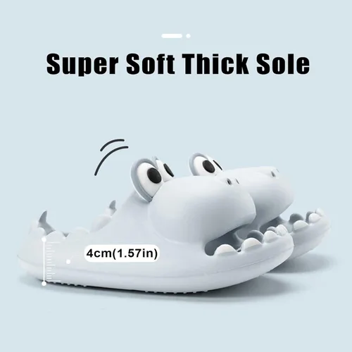 Miniatura 4 de Pantuflas de dinosaurio de dibujos animados para mujeres y hombres sandalias de ducha de animales divertidos para parejas antideslizantes 157