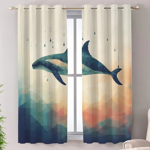 Miniatura 115 de Shrahala Beige and Orange Abstract Art Brushstrokes Blackout Curtain Tiers, Abstract Oil Paint Kitchen Valance Light Blocking Tier Drapes with Rod