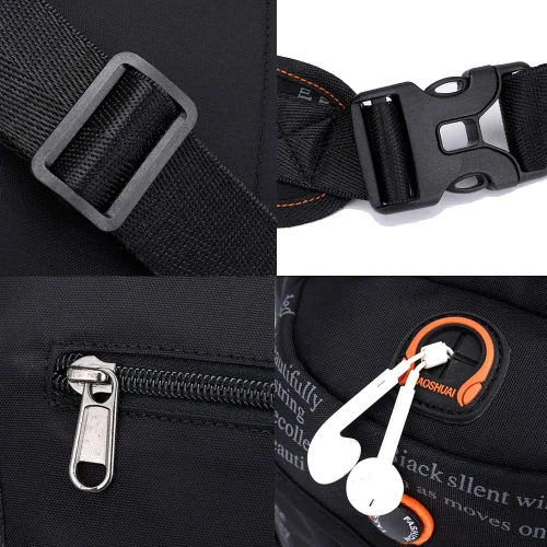 Miniatura 6 de GFun Riñonera de cintura impermeable para mensajero, bolsa táctica militar, muslo, cadera, para exteriores, con agujero para auriculares, viajes