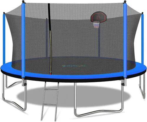 Miniatura 10 de SkyBound Trampoline with Safety Padded Poles - 10ft 12ft 14ft 15ft 16ft Large Outdoor Backyard ASTM Approved Trampolines for Kids & Adults - Heavy