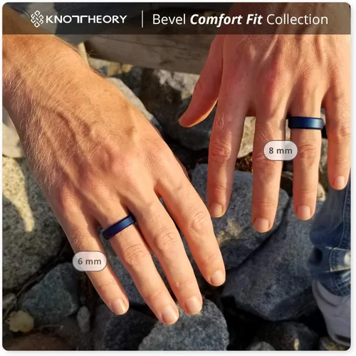 Miniatura 7 de Knot Theory - Anillo de boda de silicón para hombres y mujeres Anillos de goma finos de calidad superior con gran estilo, comodidad; son ideales