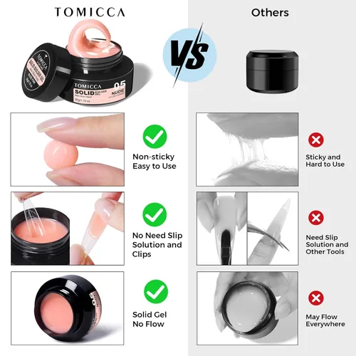 Miniatura 3 de TOMICCA Gel Duro 3D para Arte de Uñas Gel Constructor Sólido para Uñas 50g Gel de Uñas 3D Gel de Escultura para Arte de Uñas No Pegajoso Mano Gel