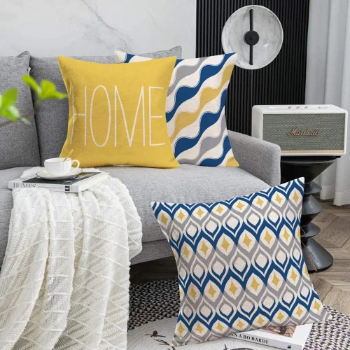 Miniatura 3 de Fukeen Home - Juego de fundas de almohada, geométricas, algodón y lino, decorativas, 18 x 18 pulgadas, diseño de estrellas de mar, árboles Página