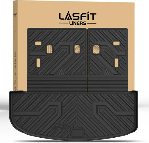 Miniatura 27 de LASFIT Alfombrillas de Piso Compatibles con Nissan Armada 2017-2018 / Infiniti QX56 2011-2013 / Infiniti QX80 2014-2018, TPE Para Todo Clima Ajuste