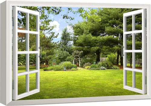 Miniatura 55 de Cuadro decorativo con diseño de ventana moderna blanca con vista, de la marca Wall26®