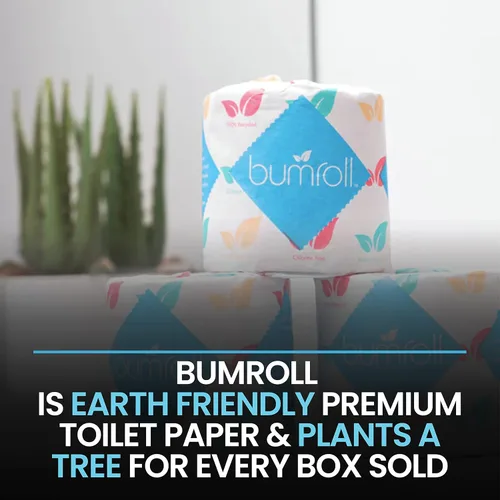 Miniatura 6 de 24 rollos de papel higiénico Bumroll reciclado y sostenible, suave, absorbente y ecológico, ideal para el hogar, la oficina y los baños, seguro