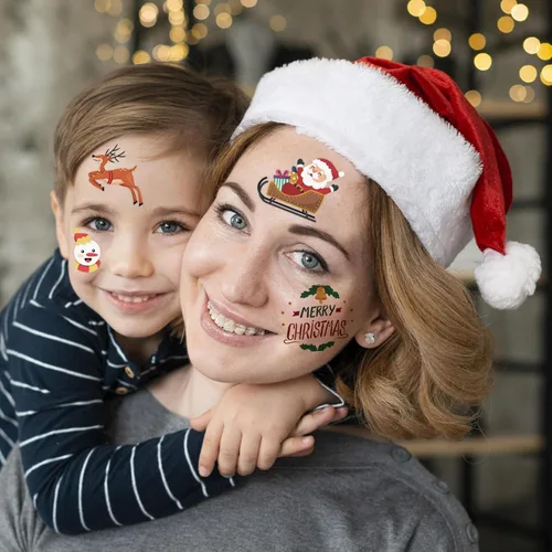 Miniatura 2 de winthrop 240 tatuajes temporales de Navidad a granel para niños, envueltos individualmente, impermeables, tatuajes de seguridad, la mejor opción
